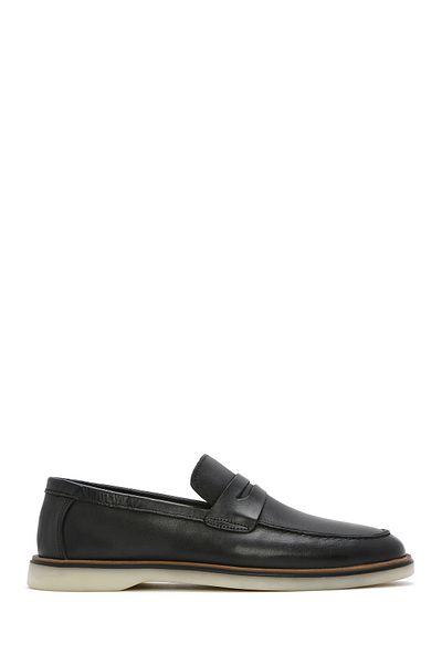 Derimod Men's Black Leather Casual Loafer 25Sfd 680718