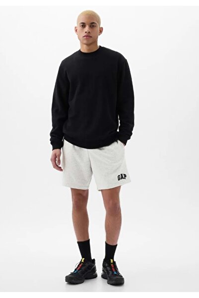 GAP V-Frch ft Herıtage Logo Short Terry Cloth Shorts Men's Shorts Gray