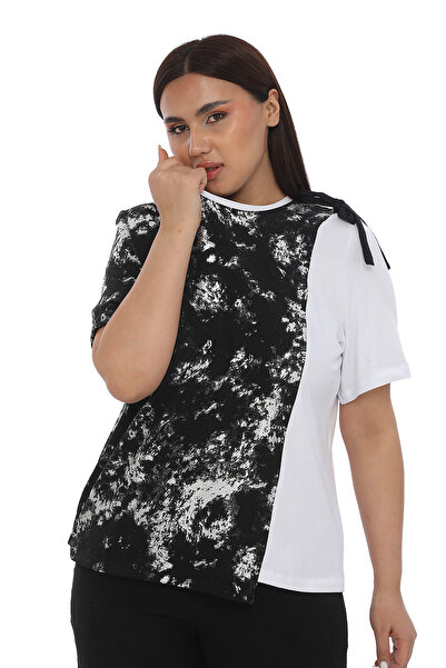 EXİTLİNE Women's Custom Printed Linen Suit Tshirt Pants