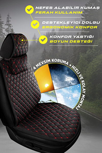 TORPEDO Elite Serisi Nefes Alabilir Oto Koltuk Koruma Kılıfı - Tam Set