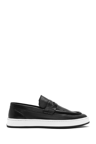 Derimod Men's Black Moccasin Leather Loafer 25Sfd 633018
