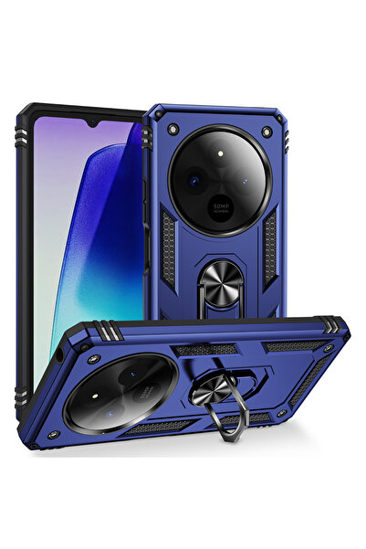 Rivor Xiaomi Redmi 14C & Poco C75 Uyumlu Kılıf Military Armour Yüzüklü Standl...