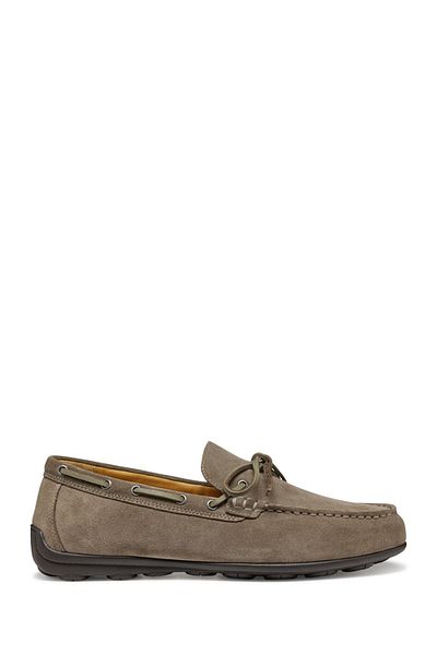 Geox Men's Gray Champion Shoes Suede Suede Leather Casual Loafer
