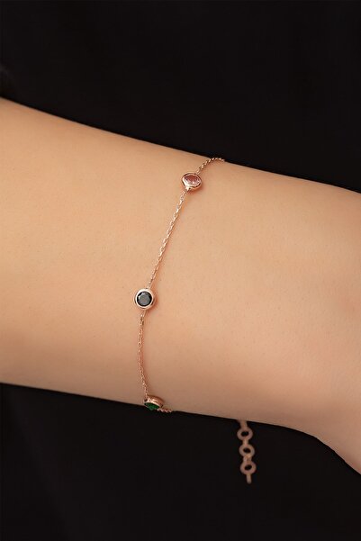 Papatya Silver 925 Ayar Gümüş Tek Sıra Doğum Taşlı Bileklik.Nano Zirkon Taşlı...