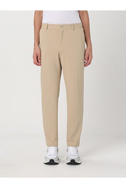 BOSS Erkek Normal Bel Regular Fit Rahat ve Esnek Kumaş Düz Paça Bej Pantolon 50540687-275