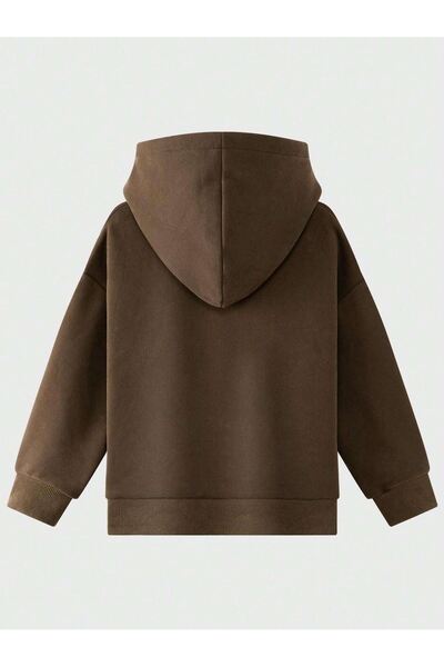 Sweetline Painter 1975 Cotton Kids Sweatshirt - Brown Printed Girl's Boy's Winter Pocket Hoodie