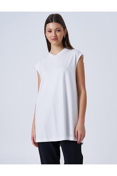 Kayra Crew Neck Knitted T-Shirt Ecru