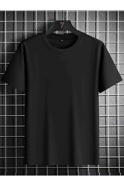 DUBU BUTİK Double Face Teddy Bear Single Jersey T-Shirt - Black Printed Oversize Crew Neck T-Shirt