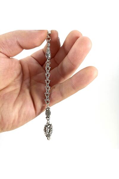 Selderesi Özel Tasarım Gümüş Kaplama Arnavut Zincirli Tesbih Püskülü