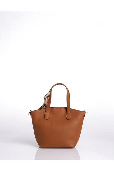 Kayra Scarf Detailed Tote Bag Cinnamon