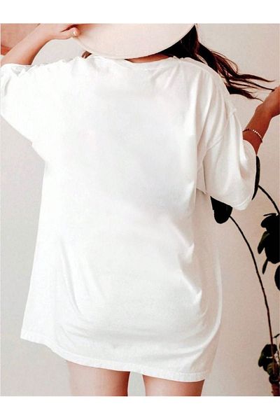Sweetline Μπλουζάκι Happy Days Flowers Single Jersey - Λευκό εμπριμέ μπλουζάκι με λαιμόκοψη