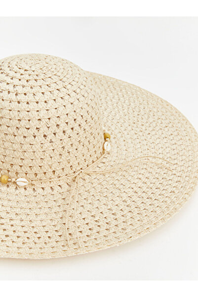 LC Waikiki Lcw Accessories Dark Beige Women's Straw Fedora Hat