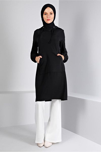 Alvina Hooded Tunic with Elastic Cuffs 43416