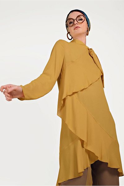 Alvina Neck Tie Asymetric Tunic 40447