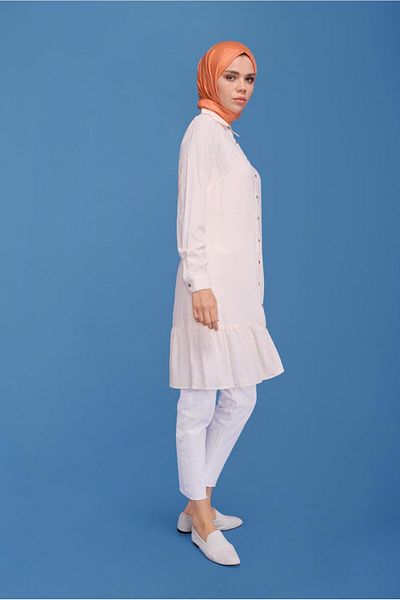 Alvina Patterned Tunic 40821 with Skirts Frill
