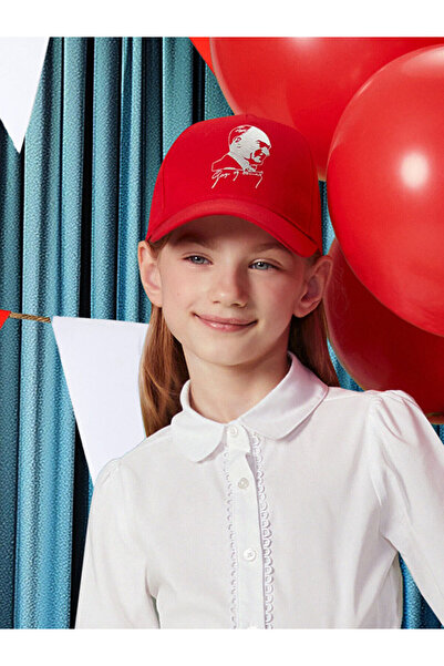 LC Waikiki Trendlucky Ataturk Printed Girl's Cap Hat with Difference in Color