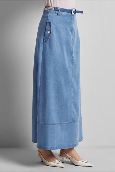 Alvina FUSTA DENIM CU CREAȚĂ 60672