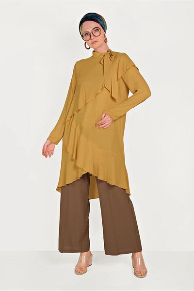 Alvina Neck Tie Asymetric Tunic 40447