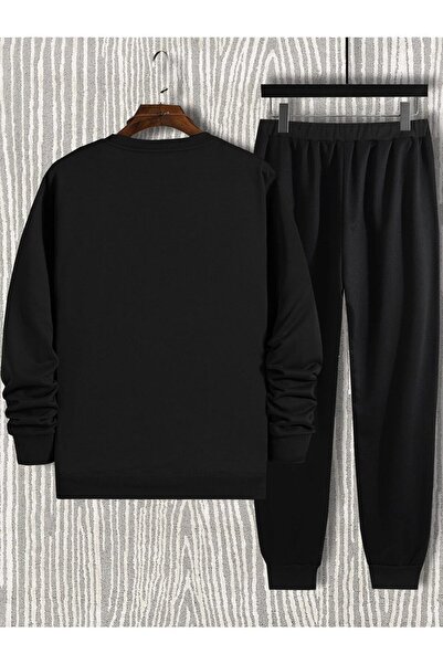 Mythologie Ανδρικό σετ αθλητικής φόρμας Dareto Explore με μαύρο χρώμα στο κάτω μέρος, Oversize Crew Neck