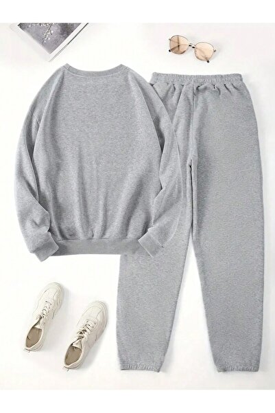 Mythologie Σετ αθλητικής φόρμας New York Brooklyn Combination - Γκρι εμπριμέ λαιμόκοψη με λαστιχένιο λαιμόκοψη