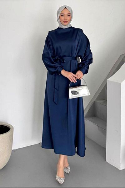 TRENDTESETTÜR Γυναικείο φόρεμα Navy Blue Belted T 73552