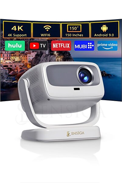 EN SİGA 4K 5G WiFi 1080P 200 lümen projektör ile akıllı taşınabilir Android y...