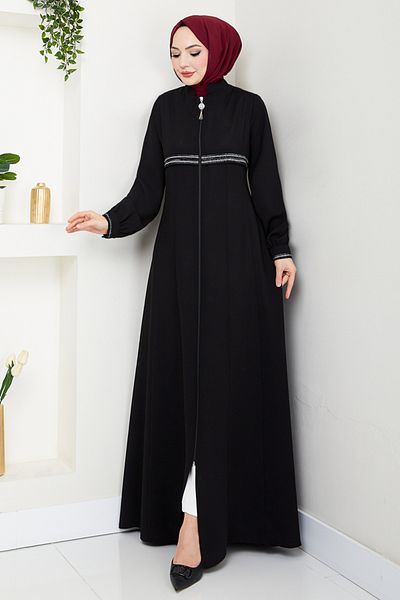 ModaMerve Sim Pass Hijab Ferace 1012ESL1097-M Μαύρο