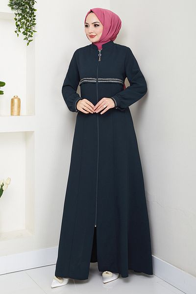 ModaMerve Sim Transitional Hijab Ferace 1012ESL1097-M Navy