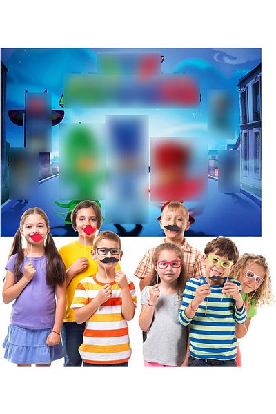 Karll Photo backdrop for children's party, vinyl, multicolor, 120 x 80 cm