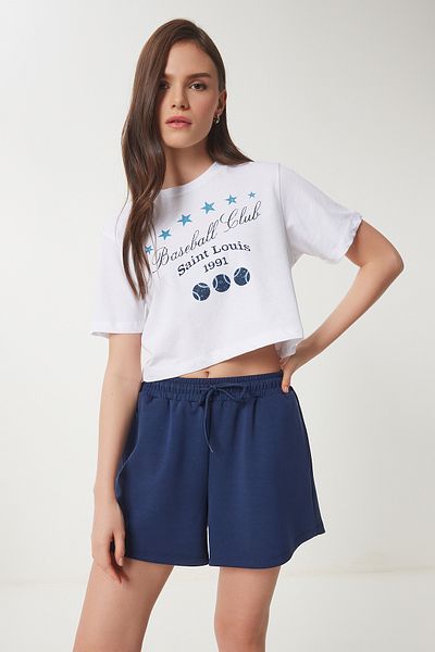 Lovelyİstanbul Pantaloni scurți modal cu buzunare - ALBASTRU ÎNCHIS Fără model LUB0097