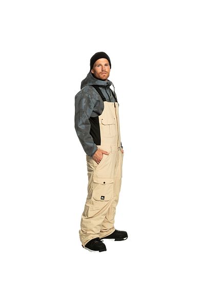 Quiksilver Men's Snowboard Pants Utility Bib Khaki Men's Snowboard Pants
