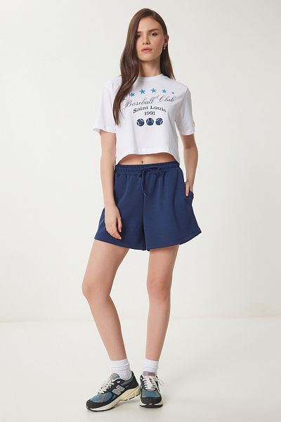 Lovelyİstanbul Pantaloni scurți modal cu buzunare - ALBASTRU ÎNCHIS Fără model LUB0097