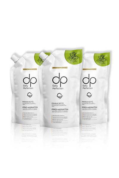 dp Daily Perfection 800ml X 3 Grains Shampoo Cotton Milk Refillable Economic Set
