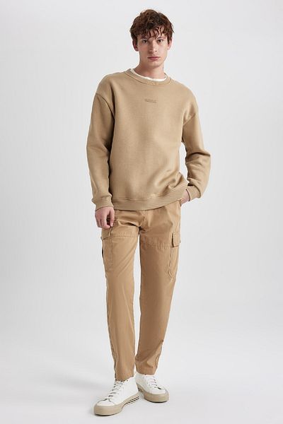 DeFacto Gabardine Trousers Relax Fit Straight Leg with Cargo Pockets A9071Ax23Au