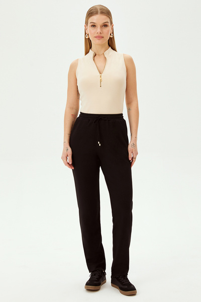 Allyco Beli Lastikli Boru Paça Rahat Kalıp Örme Pantolon