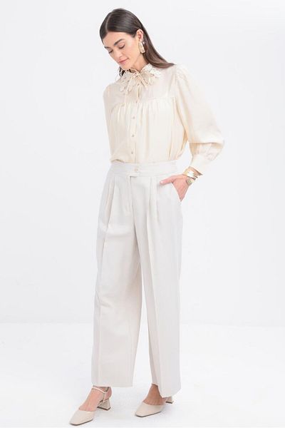 ALLDAY Stone-Pleated Wide Leg Pants