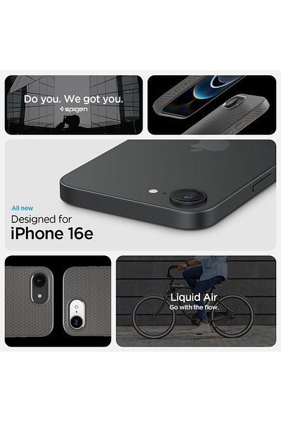 Spigen Liquid Air designed for iPhone 16e case cover (2025) - Marble Gray