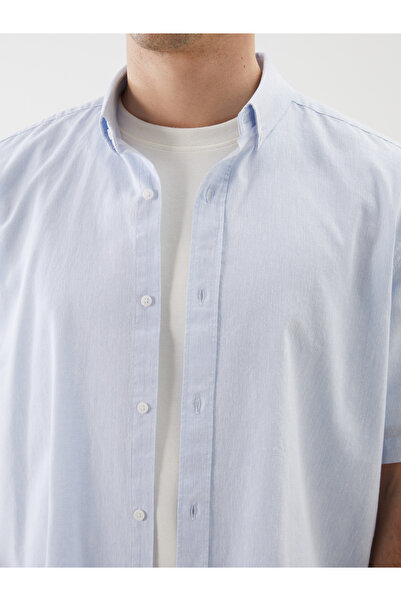 LC Waikiki Регулярний крій, короткий рукав, чоловіча сорочка з суміші льону