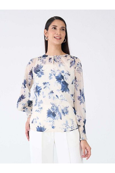 Salt Attire Keyhole Neck Stylish Women's Top Elegant Versatile & Comfortable Casual Wear
