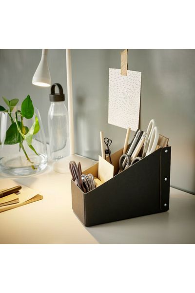 IKEA NIMM Desk Organiser Black – 10x15x20 cm – Recycled Paperboard by Henrik Preutz