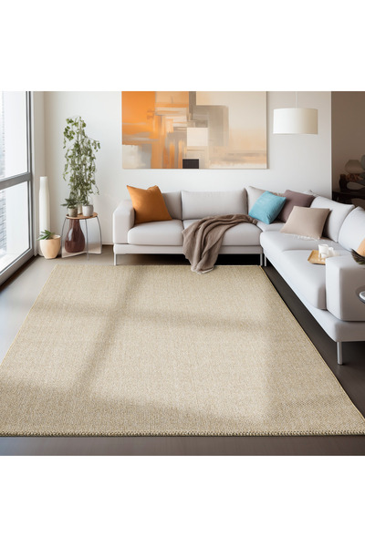 Pixel Düz Renk Bej Sisal Yumuşak Jüt Halı Oturma Odası, Mutfak Yolluk Koridor Halısı