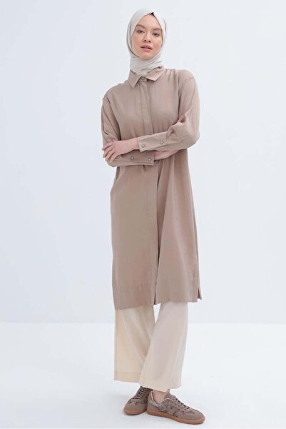 ALLDAY Довга сорочка з модалу з візоновими ґудзиками