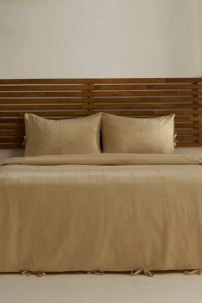 Karaca Home Σετ Παπλωματοθήκη Carmine 100% Βαμβακερό Διπλό Μπεζ