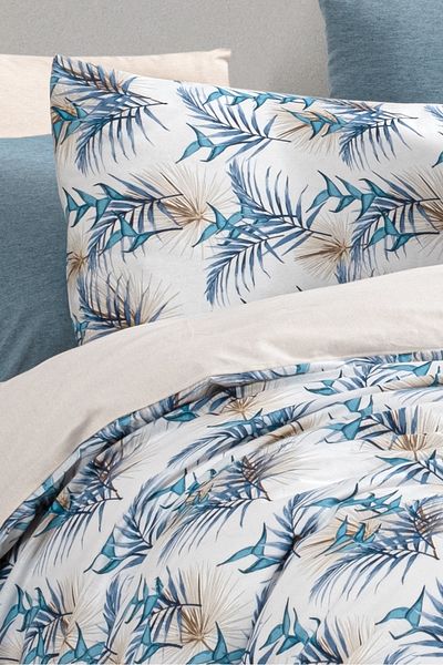 MyStory Home Set cuvertură de pilota unică cu cearșafuri elastice Monblue
