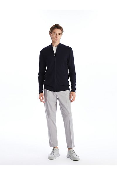 LC Waikiki Standardform-Strickjacke für Herren mit Stehkragen