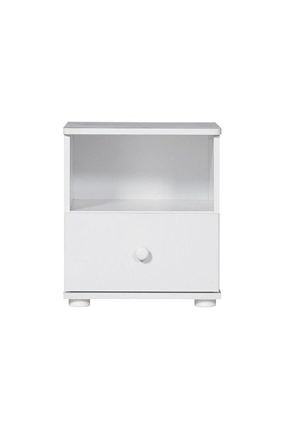 Danube Home Hello Night Stand Multifunctional Bed Side Table - White/White Faux Marble L40xW40xH45cm