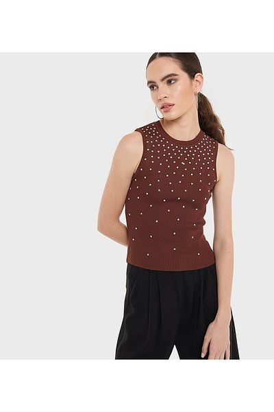 BCBG WOMENS-KNIT BLOUSE