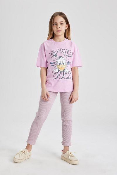 DeFacto Disney Mickey & Minnie Girls Oversize T-Shirt - Crew Neck, Short Sleeve C0145A824Sm