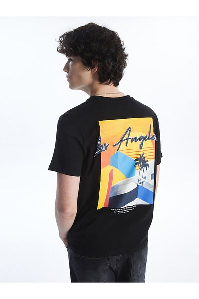 LC Waikiki Crew Neck Short Sleeve Printed Combed Cotton Men's T-Shirt