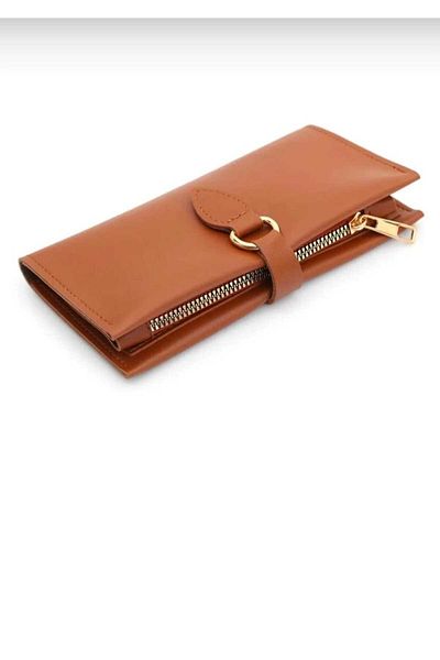 şeffafavm Orange Leather Wallet